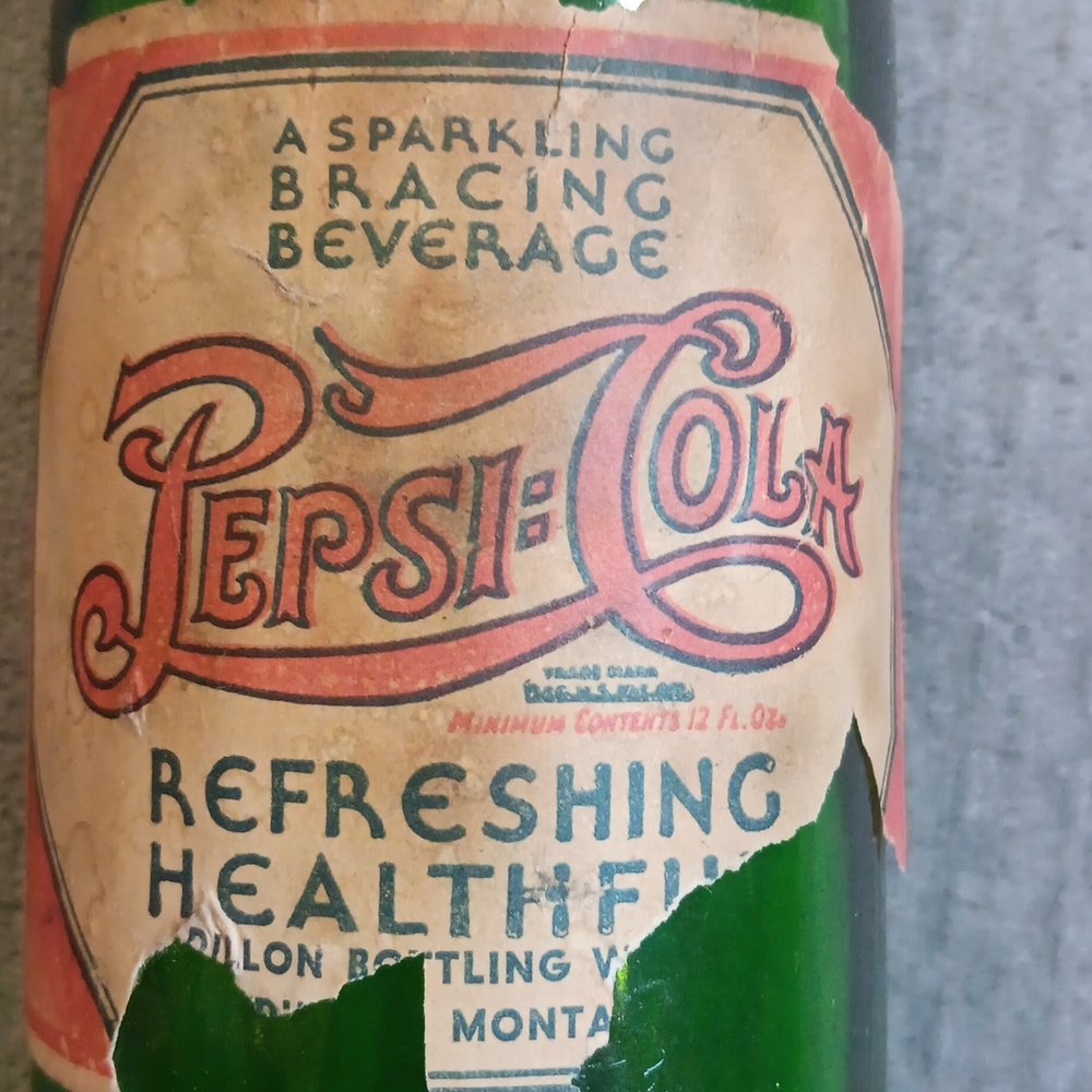 1930s Pepsi-Cola Green Glass Bottle, Double Dot : Soda Pop 30s Vintage Antique - Picture 5 of 9